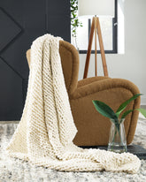 Warmstead Furniture - Ashley Furniture - Chaddon Throw (Set of 3) - Throw (3/CS) / Ivory - A1001060